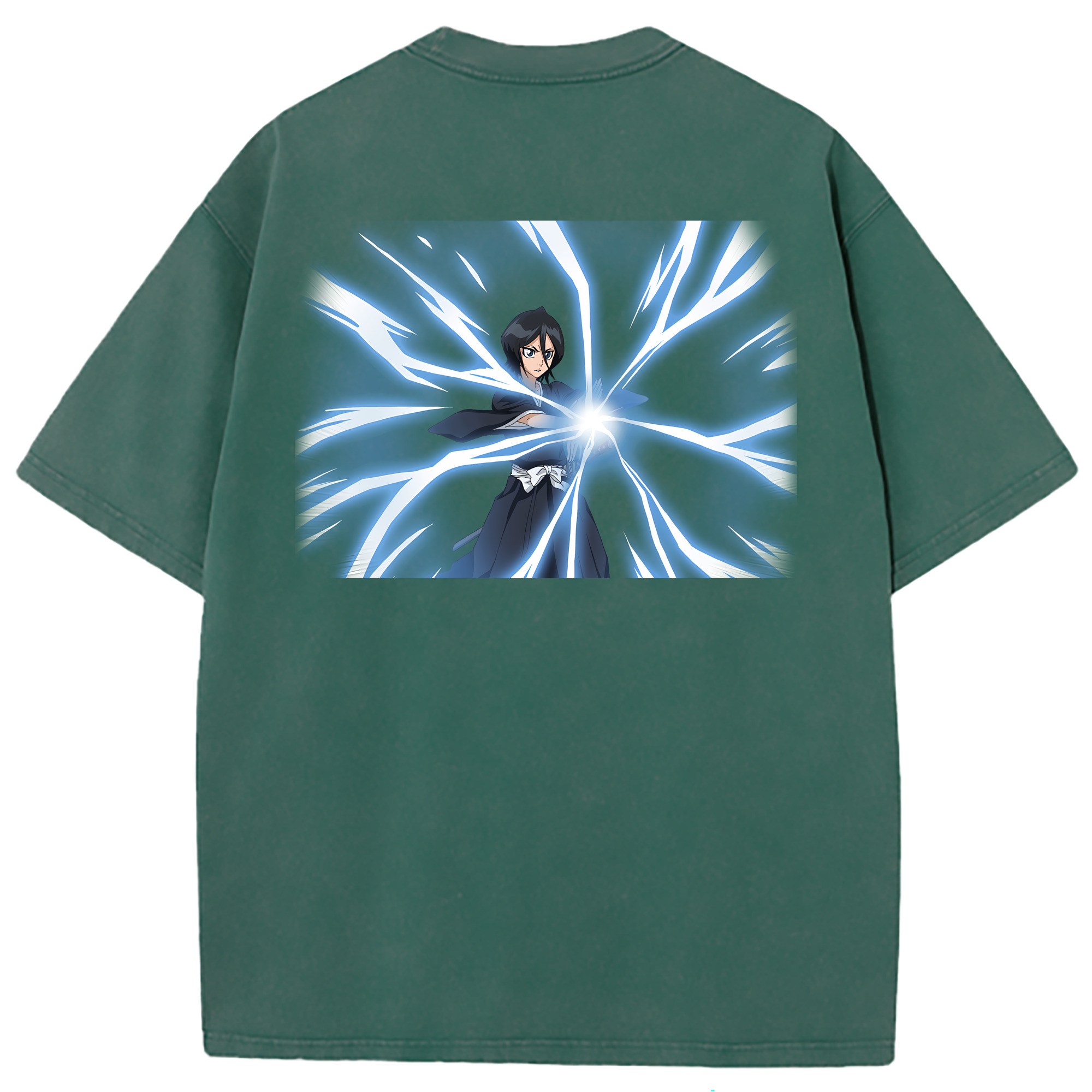 （画像用） ブリーチ 朽木ルキア BLEACH Kuchiki Rukia 綿100% ヴィンテージ風 半袖Tシャツ（背面プリント）